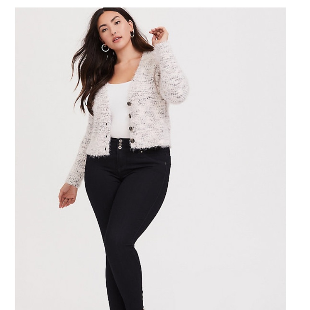 NWOT! Torrid fuzzy boyfriend button up cardigan